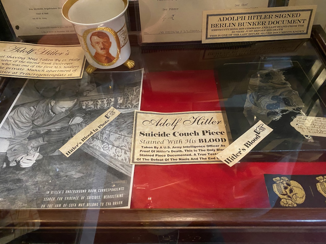 Gettysburg History Museum - hitlers suicide couch piece 01